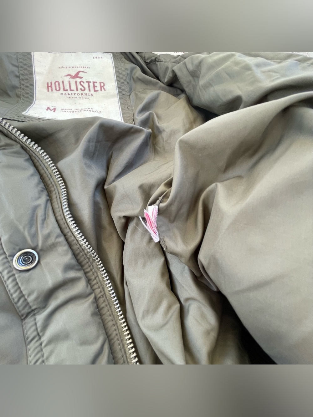 Y2K Hollister Puffer Jacket Medium Faux Fur Hoodie Down Feather Full Zip Vintage - Picture 7 of 9